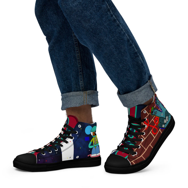 Luv & Peace Men’s High Top Canvas Shoes