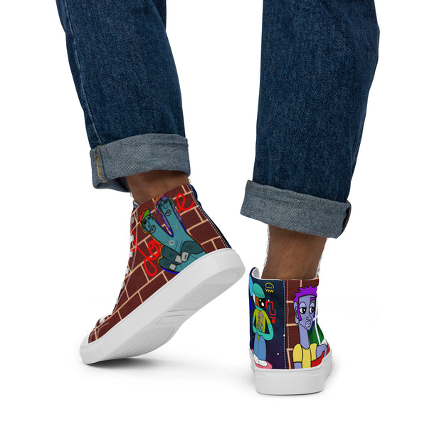 Luv & Peace Men’s High Top Canvas Shoes