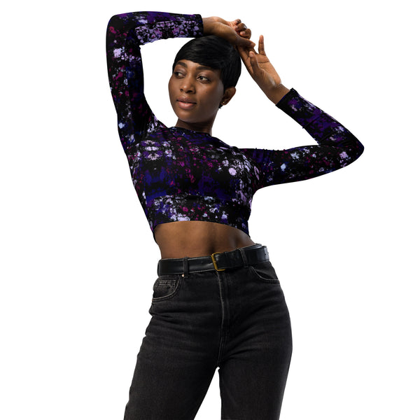 Recycled long-sleeve crop top